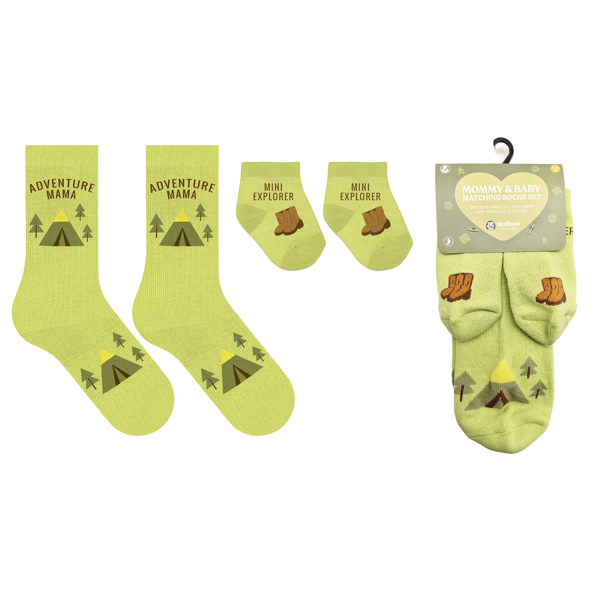 Mommy and Baby Matching Socks Set (0–6 Months) – Non Slip Baby Socks with Grips & Adult Non Skid Socks for Mom – Newborn Gift Set for Baby Shower