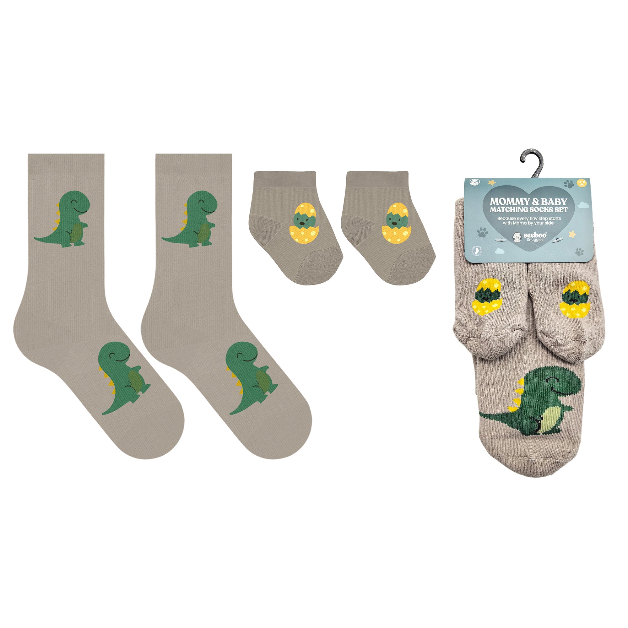 Mommy and Baby Matching Socks Set (0–6 Months) – Non Slip Baby Socks with Grips & Adult Non Skid Socks for Mom – Newborn Gift Set for Baby Shower