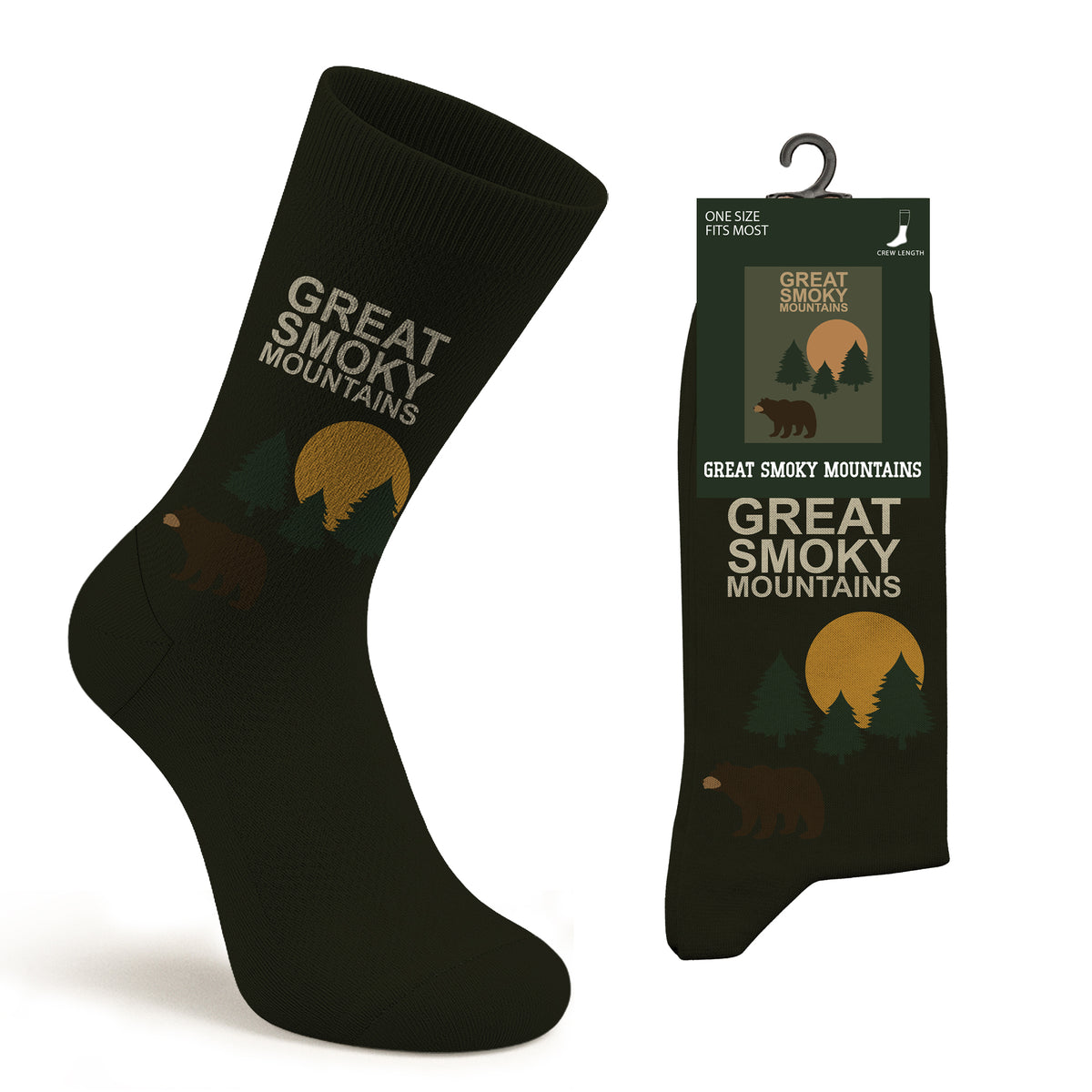 Unisex Cotton Forest & Adventure Socks – Breathable Everyday Dress Socks with Nature & Outdoor Inspired Designs (Comfort Fit, Size 9–11)