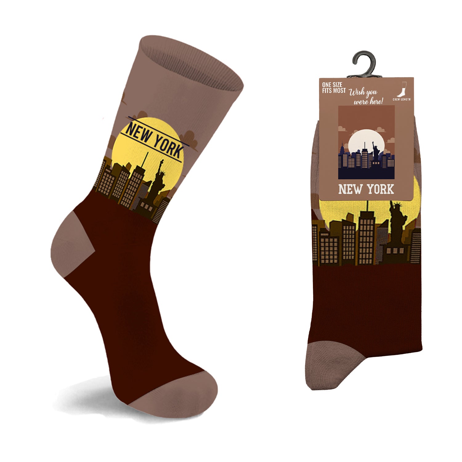 Crew Length Art Inspired Cotton Blend Socks for Men & Women