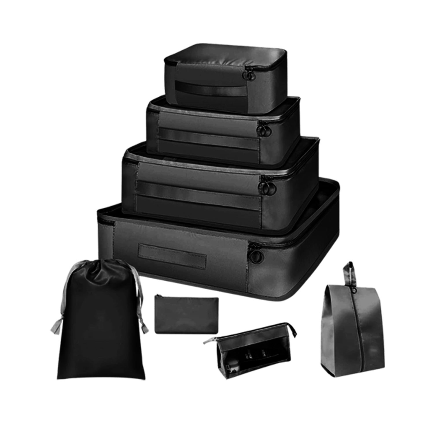 8-Pack: Lightweight Compact Organizing Packing Cubes for Suitcases Travel Essential with Toiletries Bag for Clothes Shoes Cosmetics Toiletries