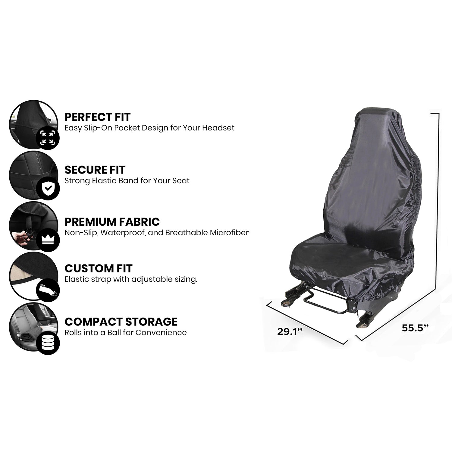 Universal Waterproof Sweating After Workout Car Seat Cover for Post Gym, Running, Swimming, Beach and Hiking, Universal Fit Non-Slip Bucket Seat Protector for Cars SUV Trucks