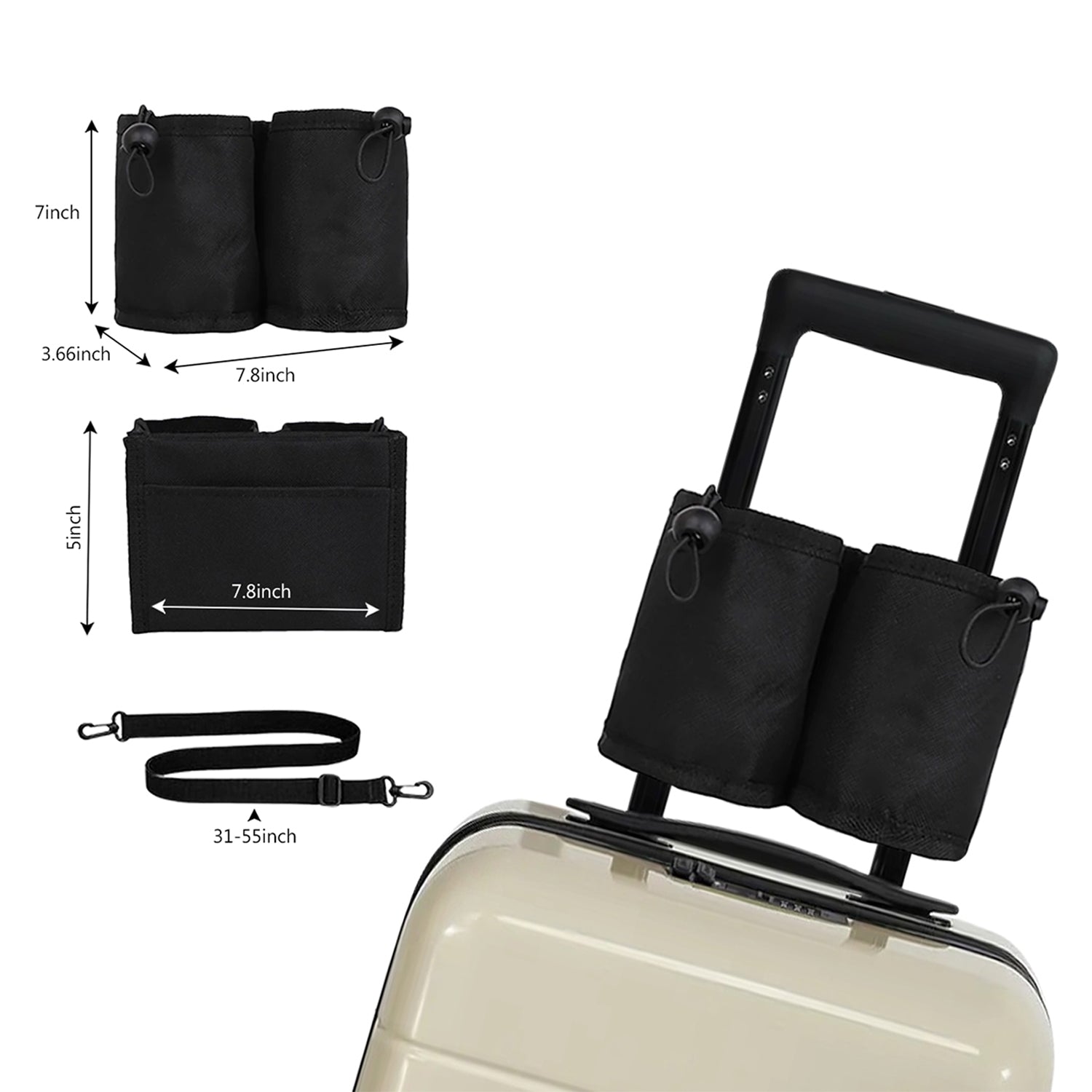Luggage Cup Beverage Accessories Holder Caddy for Suitcases to Free Hands for Flight Attendants, Business, Travelers,Holiday Makers