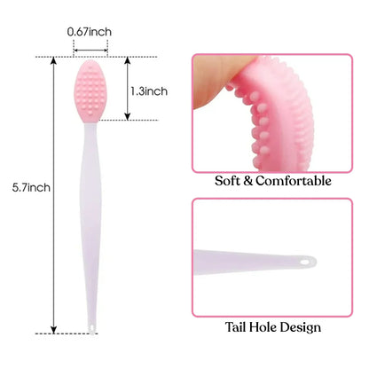 Double-Sided Silicone Exfoliating Lip Brush and Scrubber Tool