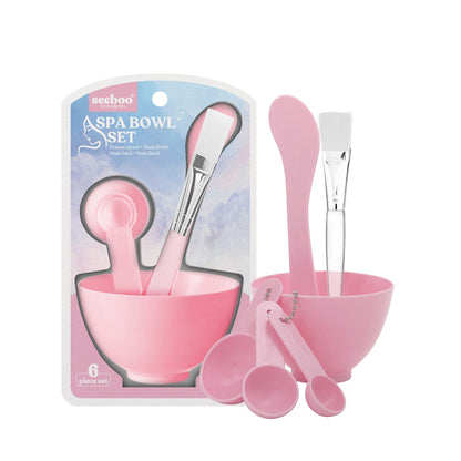 6-Piece Spa Bowl Set with Measuring Spoons, Mask Stick and Mask Brush